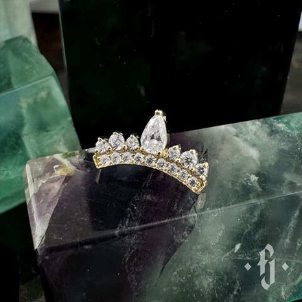Кластер "Princess" - Желтое золото - White CZ