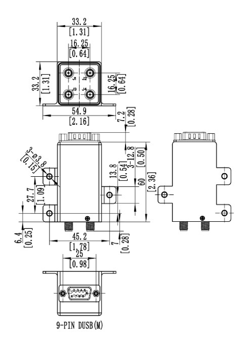 DPDT-VXXT18, Коаксиальный переключатель, DPDT, DC-18 ГГц