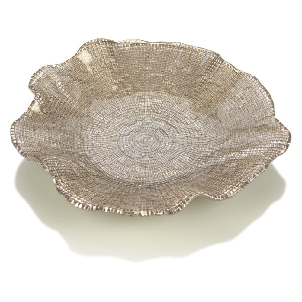 Блюдо IVV Фолио 28см бронзовый декор