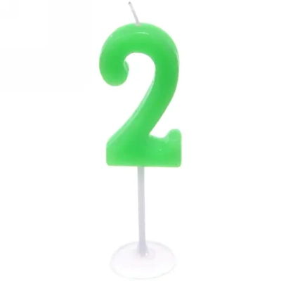 Свеча для торта Цифра Самоцвет «2» (10 см)