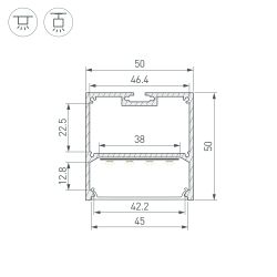 Профиль SL-LINE-5050-2000 ANOD (BY) (Arlight, Алюминий) 059807