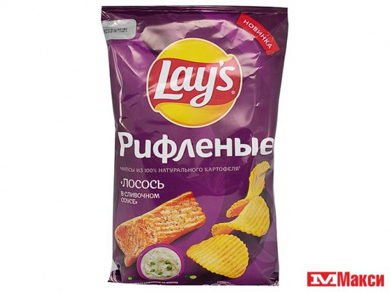 Чипсы Lays 140 гр Лосось слив.соус рифленные (19)