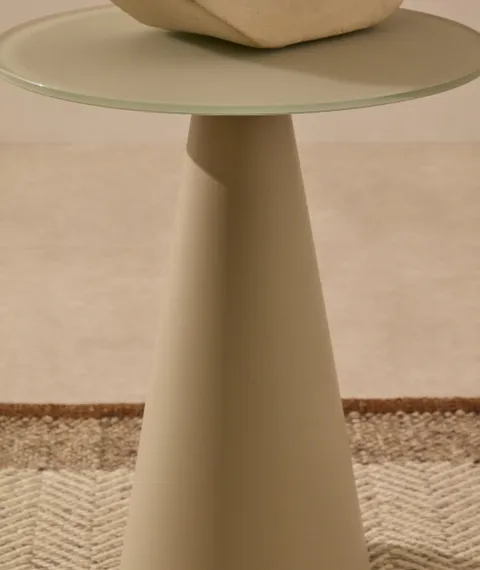 Приставной столик Wilshire Ø35х45 см серый, сталь, стекло