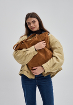 сумка шоппер коричневый замша