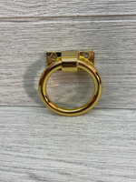 Мебельная ручка-кольцо золото "Трабл Шутер" 80мм