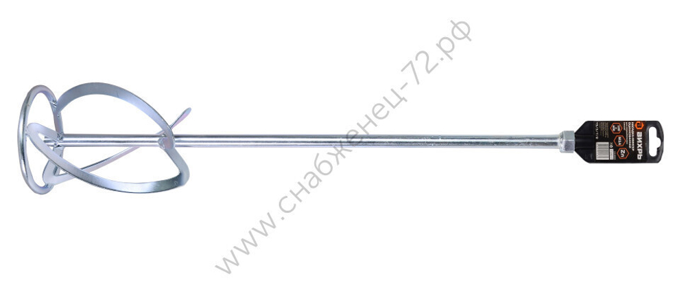 Насадка-миксер оцинкованная Вихрь 120х600 мм, М14 для строительных смесей