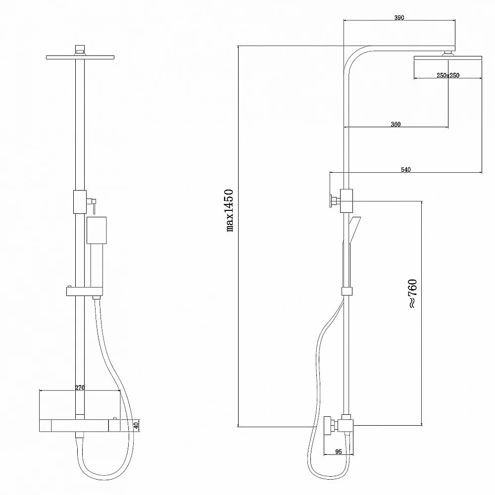 Душевая система ABBER Daheim AF8260L хром