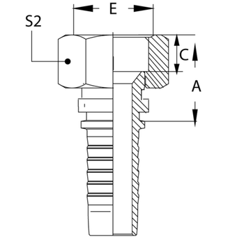 Фитинг DN 16 DKI (Г) 27x1.5 (накидная гайка)