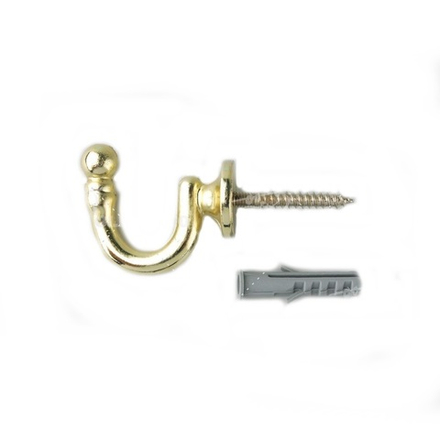 Крючок-держатель для штор "винтовой" 30 мм, цвет золото