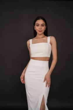 Юбка миди молочная