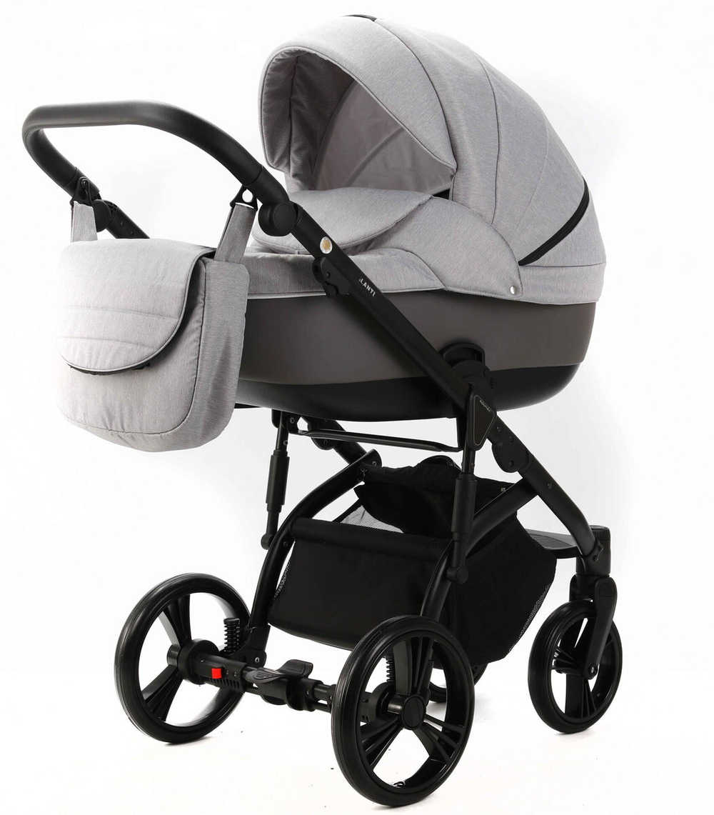 Детская коляска Adamex Lanti 3 в 1 LN-PS79 TIP  (СВ.СЕРЫЙ + СЕРАЯ КОЖА)