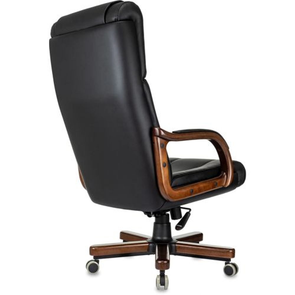 Кресло руководителя Бюрократ T-9933WALNUT, Экокожа, Черная