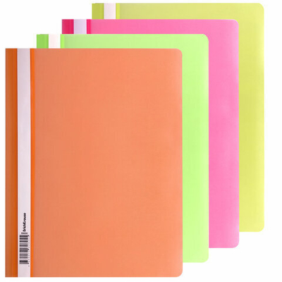 Скоросшиватель пластиковый ERICH KRAUSE «Neon», А4, 120/140 мкм, 10 шт. ассорти, 50030