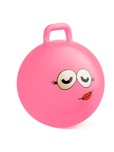 Мяч прыгун 45 см с ручкой (розовый цвет)