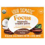 Four Sigmatic, Focus, органический кофе латте с ежовиком гребенчатым и грибами чага, 10 пакетиков по 6 г (0,21 унции)