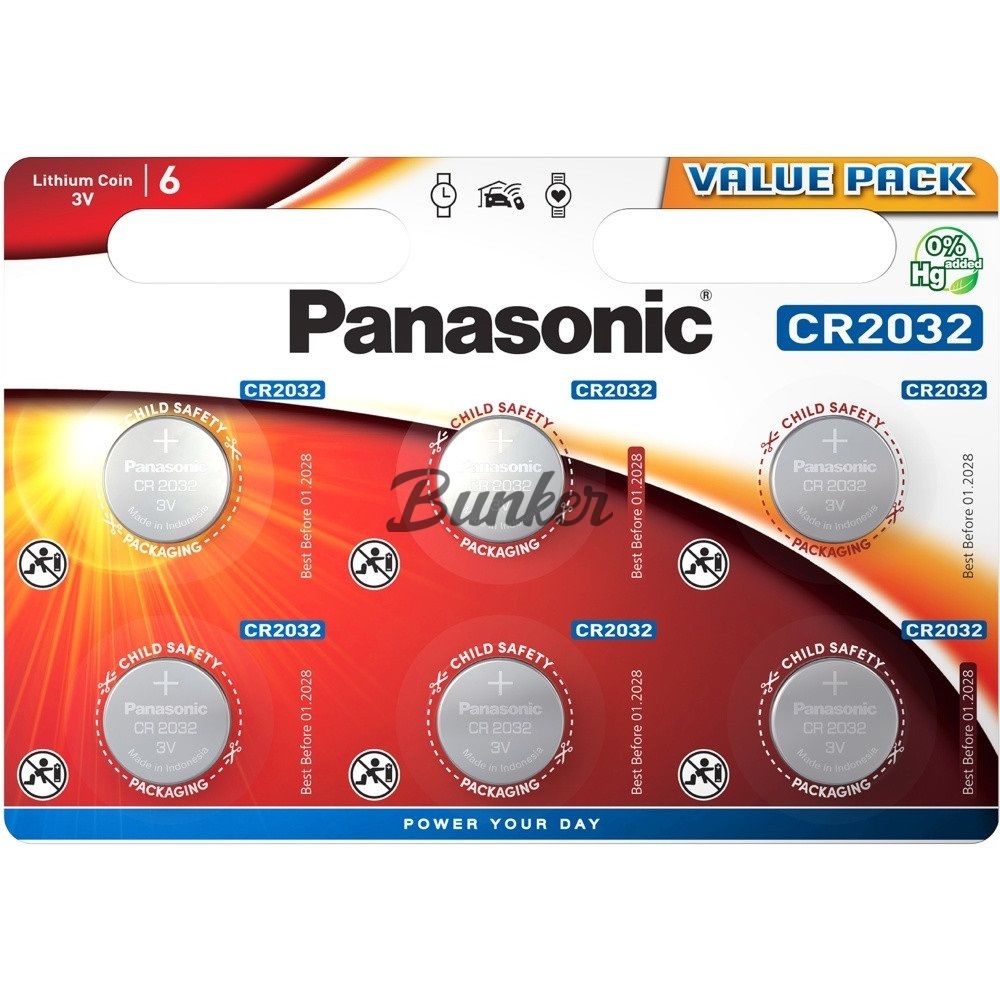 Элем. пит. CR2032-6BL Panasonic Power Cells 6/120, (шт.)