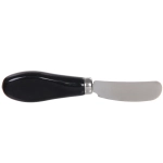 Масленка керамическая «White magic» 16,5*10*8см с крышкой из акации и ножом для масла, черная