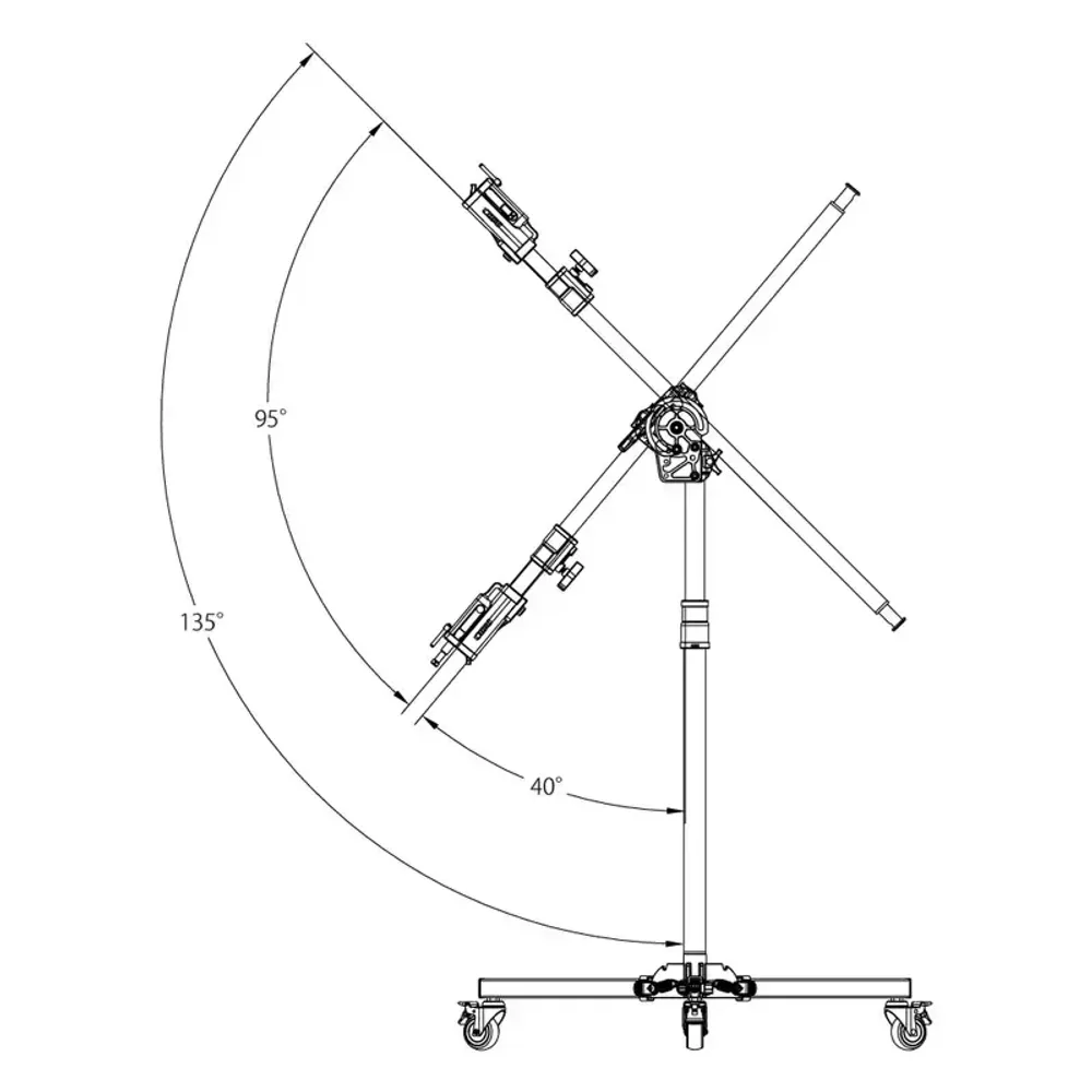 Стойка-журавль KUPO 346MH JUNIOR BOOM ROLLER STAND на колесах