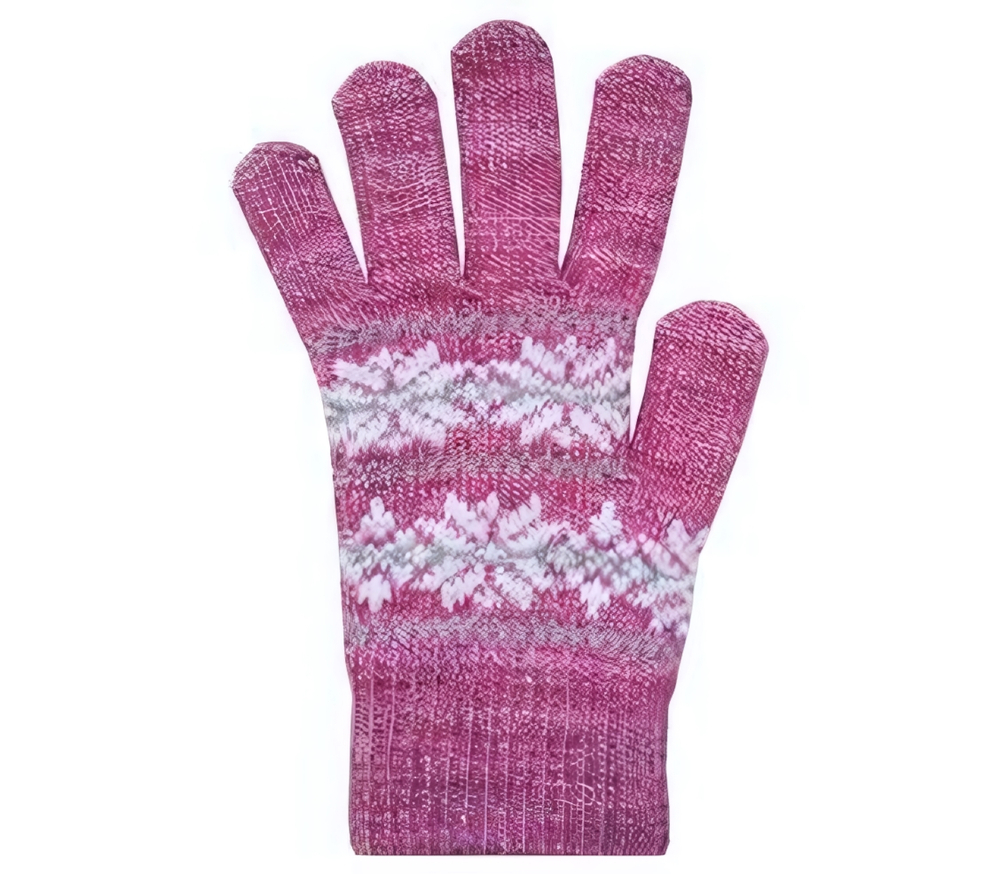 Перчатки Норвежские звезды серо-розовый/белый р.14-16, 1 шт.