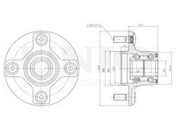 Ступица задняя (без ABS) UNIO HUB-20174