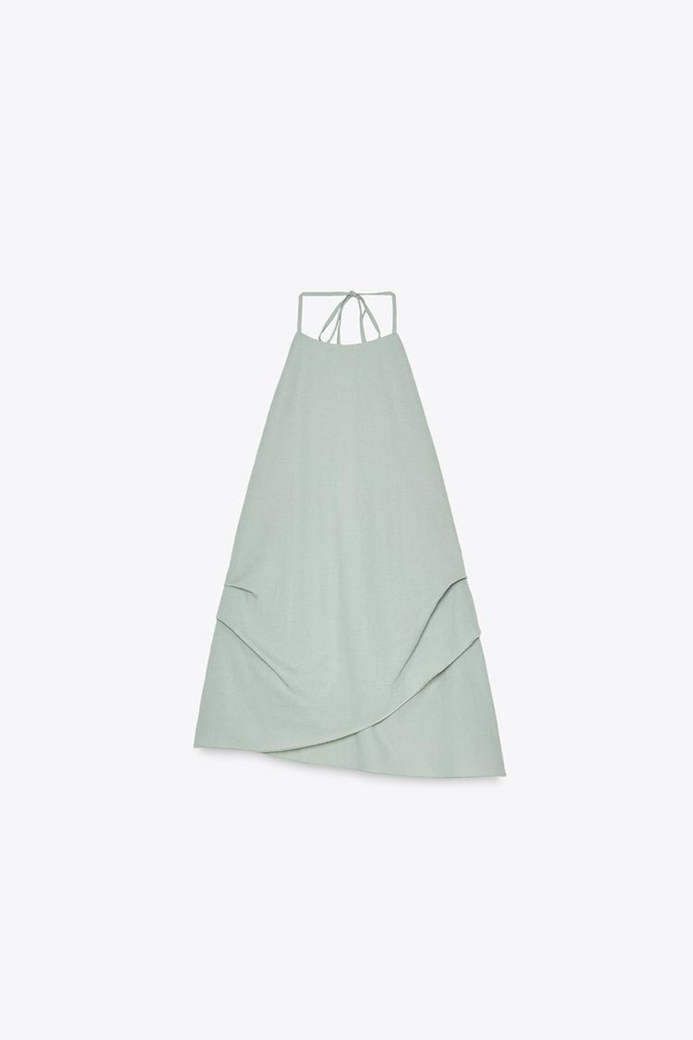 ZARA ТОП С ГОРЛОВИНОЙ ХАЛТЕР И ОТКРЫТОЙ СПИНОЙ, ЦВЕТ МОРСКОЙ ВОЛНЫ