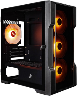 Корпус для компьютера 1STPLAYER Корпус TRILOBITE T3-G Black / mATX, TG / 4x 120mm LED fans inc. / T3-G-BK-4F1