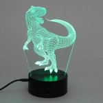 Светильник ночник «3D-Динозавр» на пластиковой подставке, с включателем USB