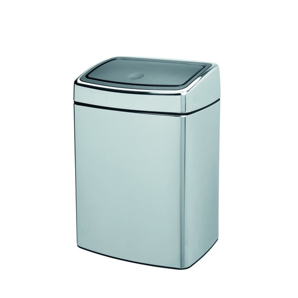 Ведро для мусора Brabantia Touch Bin полированная сталь 10л вид спереди