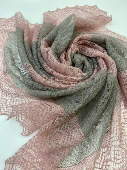 Оренбургский пуховый платок-паутинка АИ100-06/03