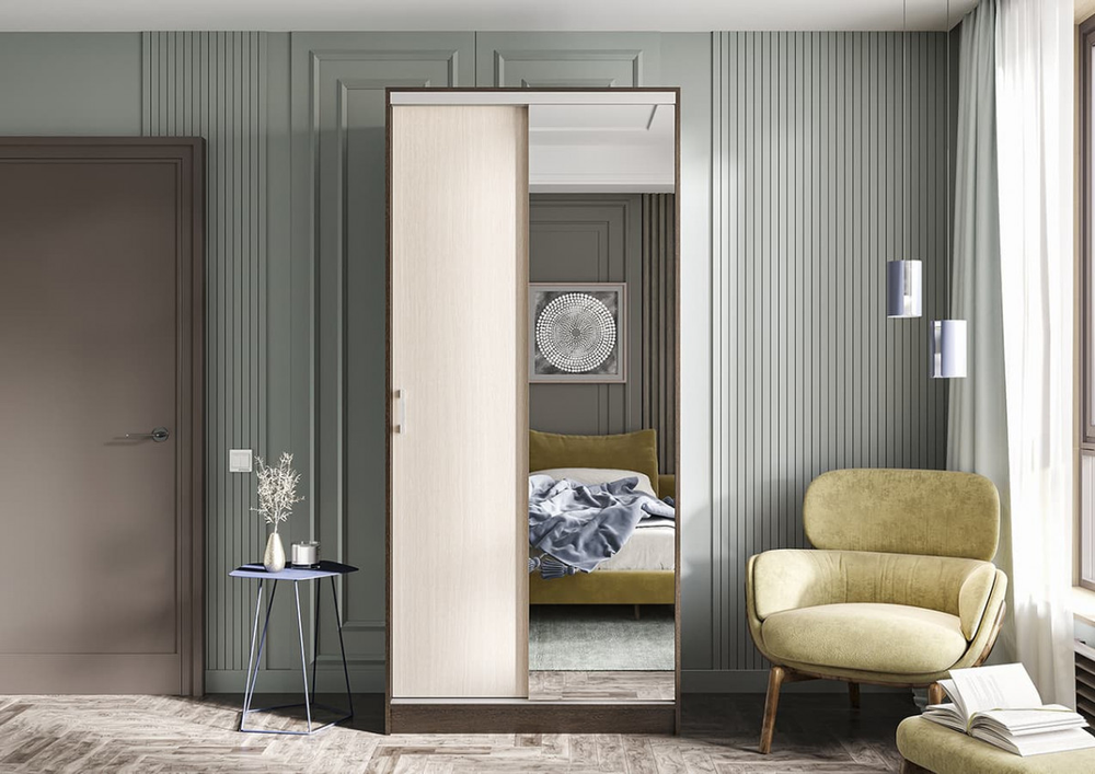 Альянс Шкаф-купе 1.0 м Венге / Дуб белфорт