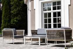 "Касабланка" лаунж-зона плетеная из роупа 4-местная, цвет серый