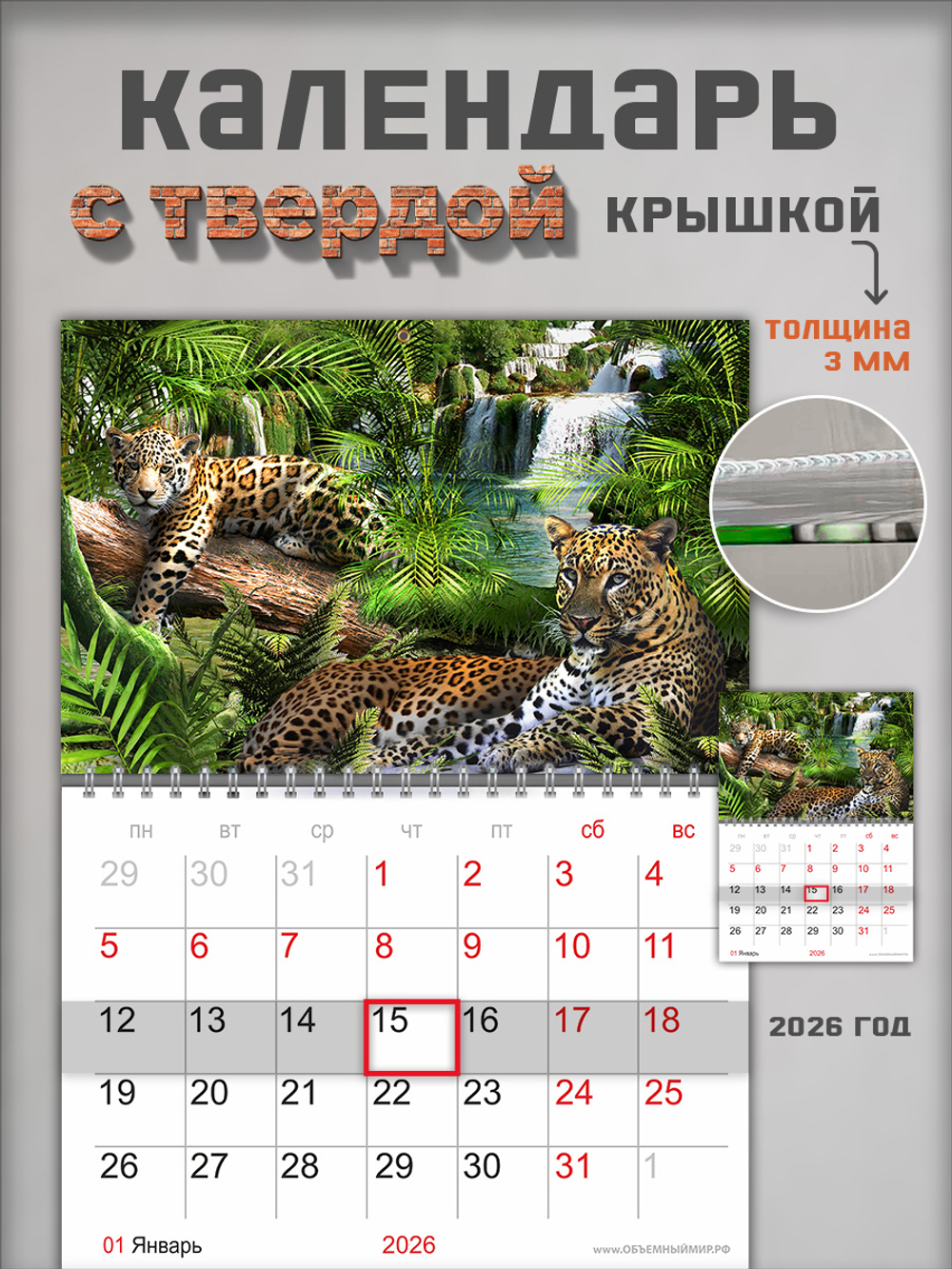 Настенный отрывной календарь "Леопарды"