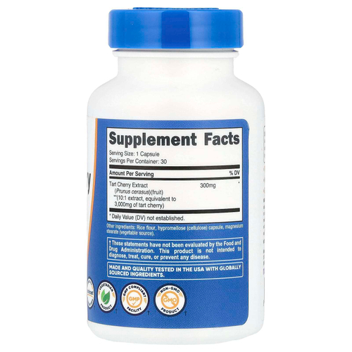 Nutricost, Вишня, 3000 мг, 30 капсул