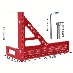 FNICEL Линейка/угольник 163мм, Алюминий