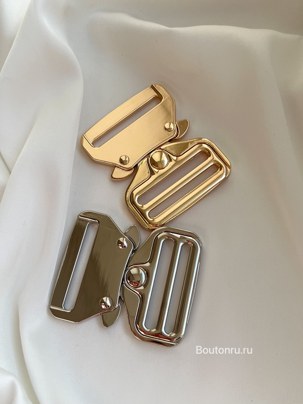 Застежка фастекс "Кобра" металлическая серебристая