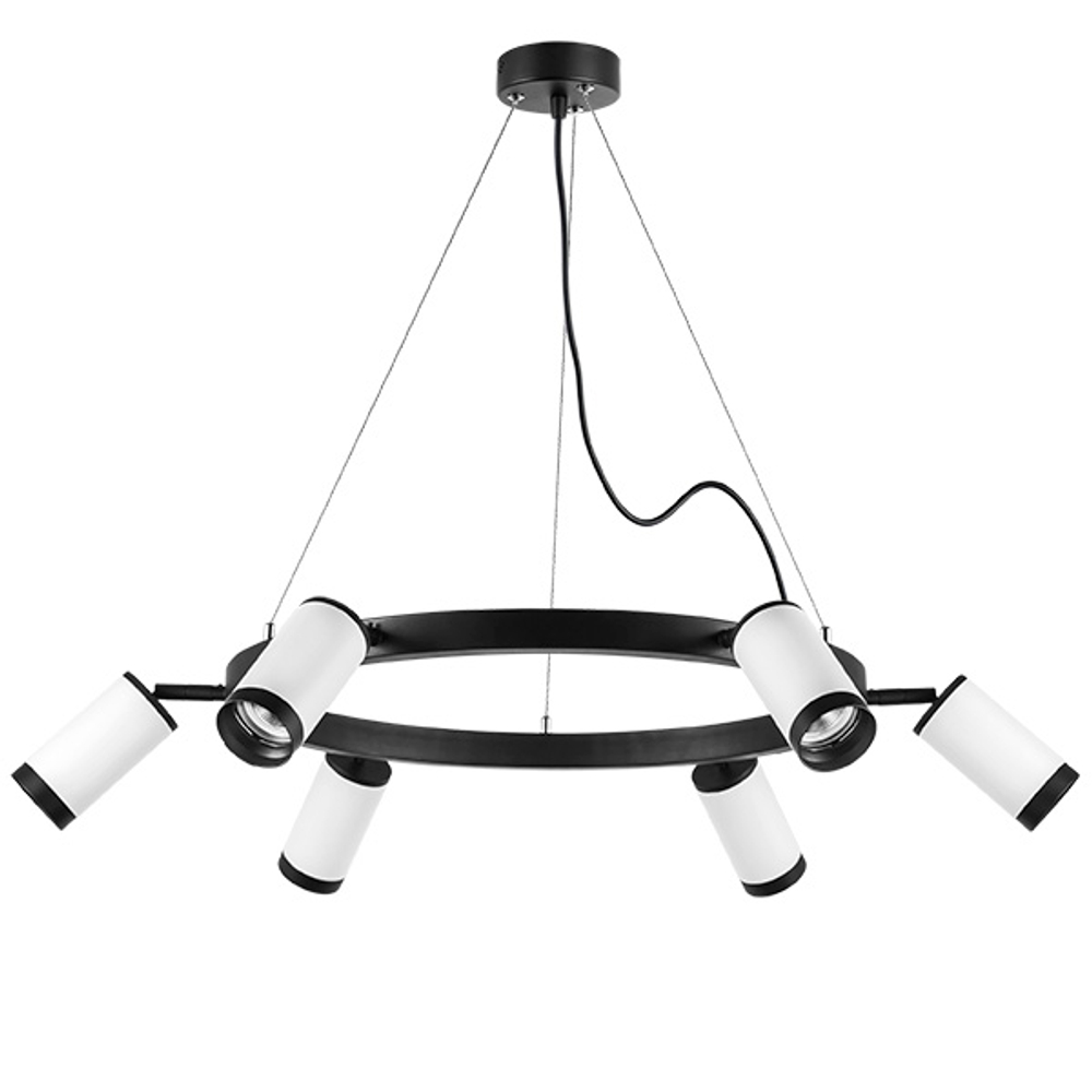 LR01636637 Люстра RULLO 6х50W GU10 ЧЕРНЫЙ/БЕЛЫЙ (571016+214436-6+203437-6)