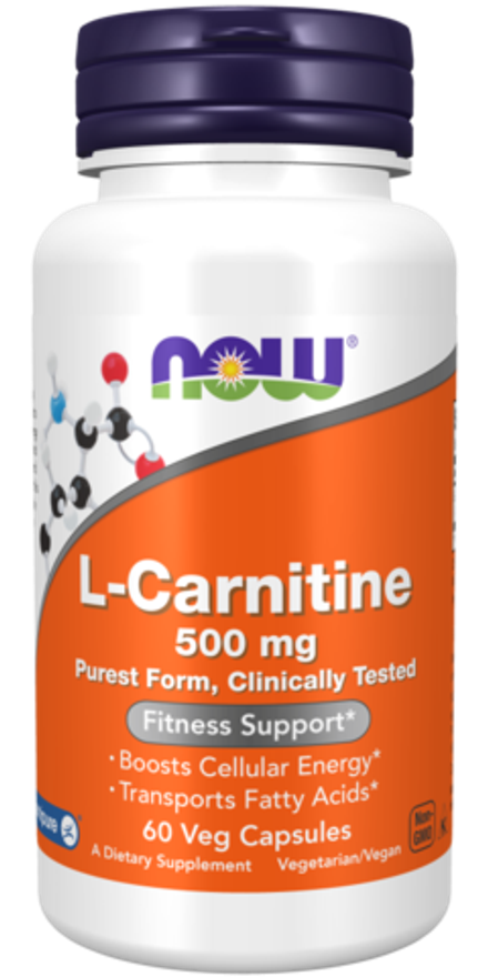 NOW Foods, L-карнитин, L-Carnitine 500 mg, 60 вегетарианских капсул