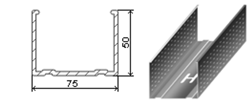 Профиль ПС 75*50*3000мм 0,55