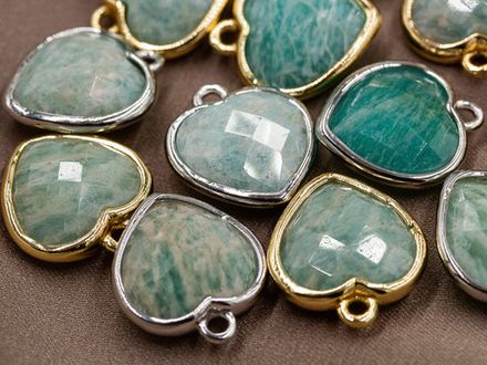 Подвеска "Сердце" 15мм, из амазонита