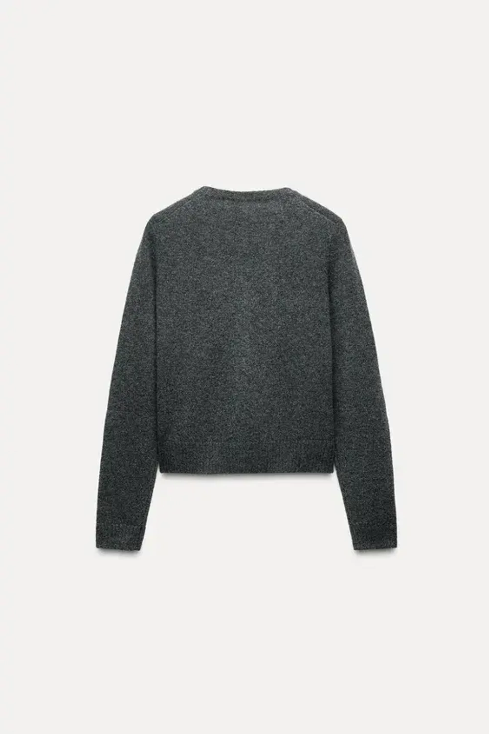 ZARA БАЗОВЫЙ КАРДИГАН ИЗ 100% ШЕРСТИ, СЕРЫЙ