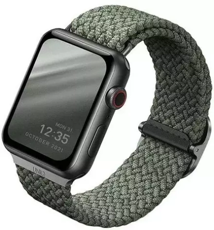 Ремешок Uniq 45/44/42мм ASPEN Design Strap Braided Green (Зелёный)