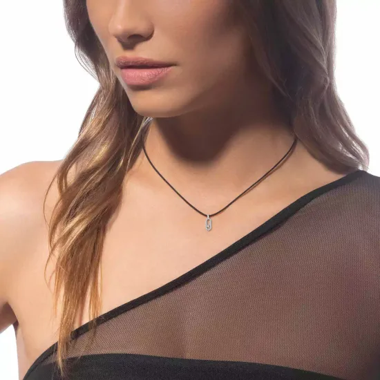 Подвеска Messika Care(s) black cord pave necklace