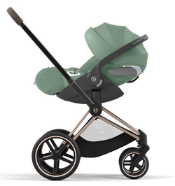 Коляска 3 в 1 Cybex Priam IV Rosegold complete и автокресло Cloud T i-Size Leaf Green Plus Sepia Black