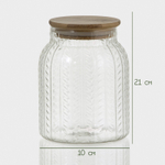 Банка для сыпучих продуктов с бамбуковой крышкой "Эко. Хрусталик" 11х14,5 см