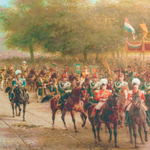 Сюжетный гобелен в парадной раме «На параде»