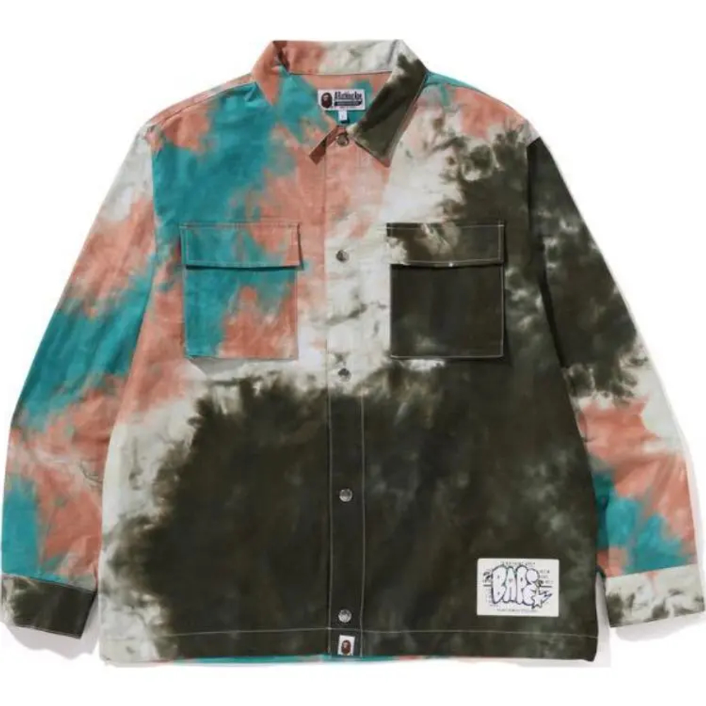A Bathing Ape Tie Dye Relaxed Fit Cpo Shirt