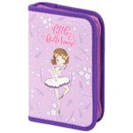 Пенал ПИФАГОР, 1 отделение, 2 откидные планки, ткань, Litlle Ballerina, 270361
