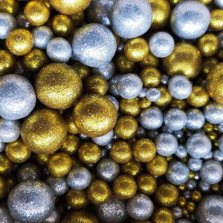 Посыпка рис воздушный "Блеск" золото-серебро, 30г