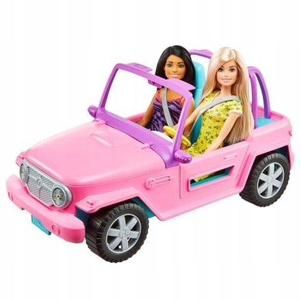 Barbie Кукла Барби с подругой в розовом джипе Набор Барби 2 куклы и 1 внедорожник JEEP GVK02