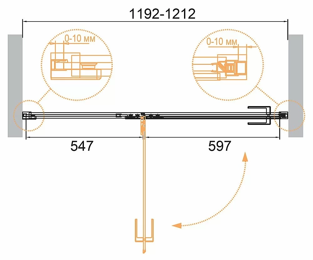 Душевая дверь Cezares BELLAGIO-B-12-120-C-BORO